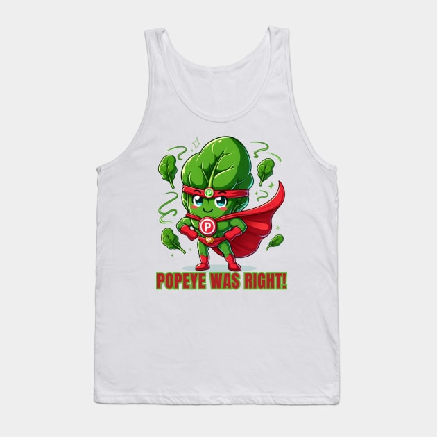 Super Spinach Hero Mascot Tank Top by vk09design